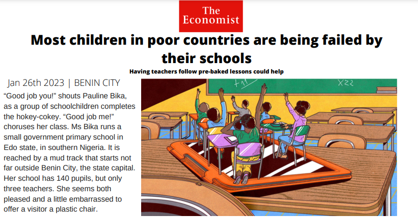 The Economist headline on education